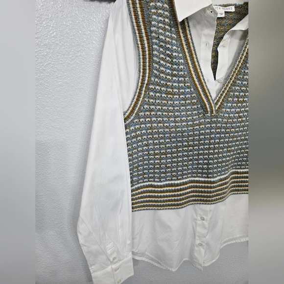 Veronica Beard Serwa Mixed Media Vest Top - Picture 9 of 12